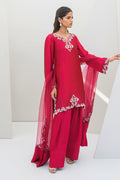 Fatima Khan | Serene Eid Luxe Pret | Ruby Rouge - by - Libasekhas UK - Registered Vendor of : Fatima Khan - 100% Original Designer Dresss