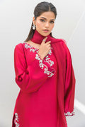 Fatima Khan | Serene Eid Luxe Pret | Ruby Rouge - by - Libasekhas UK - Registered Vendor of : Fatima Khan - 100% Original Designer Dresss