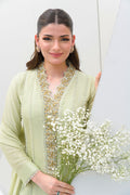 Fatima Khan | Serene Eid Luxe Pret | Honeydew Hue - by - Libasekhas UK - Registered Vendor of : Fatima Khan - 100% Original Designer Dresss