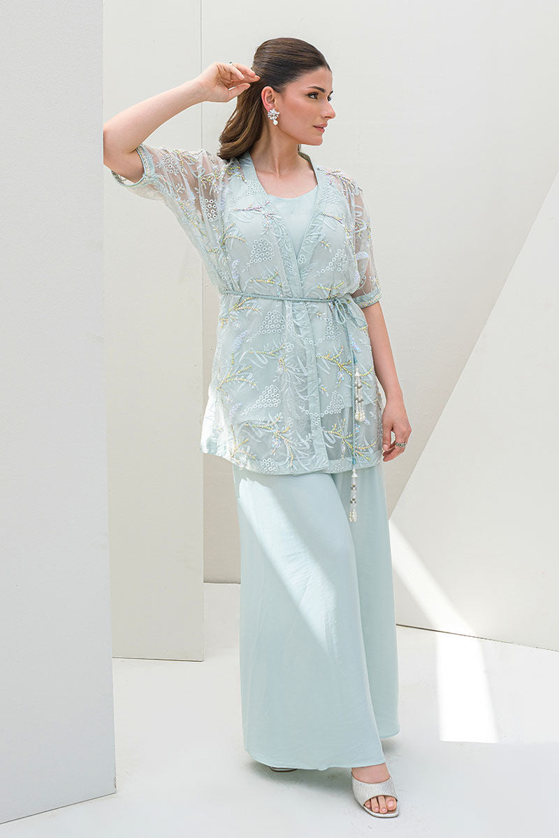 Fatima Khan | Serene Eid Luxe Pret | Luscious Aqua - by - Libasekhas UK - Registered Vendor of : Fatima Khan - 100% Original Designer Dresss
