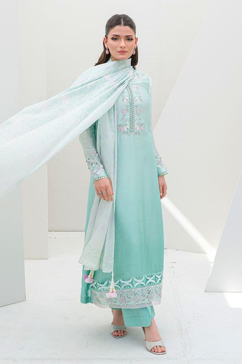 Fatima Khan | Serene Eid Luxe Pret | Minty Magic - by - Libasekhas UK - Registered Vendor of : Fatima Khan - 100% Original Designer Dresss