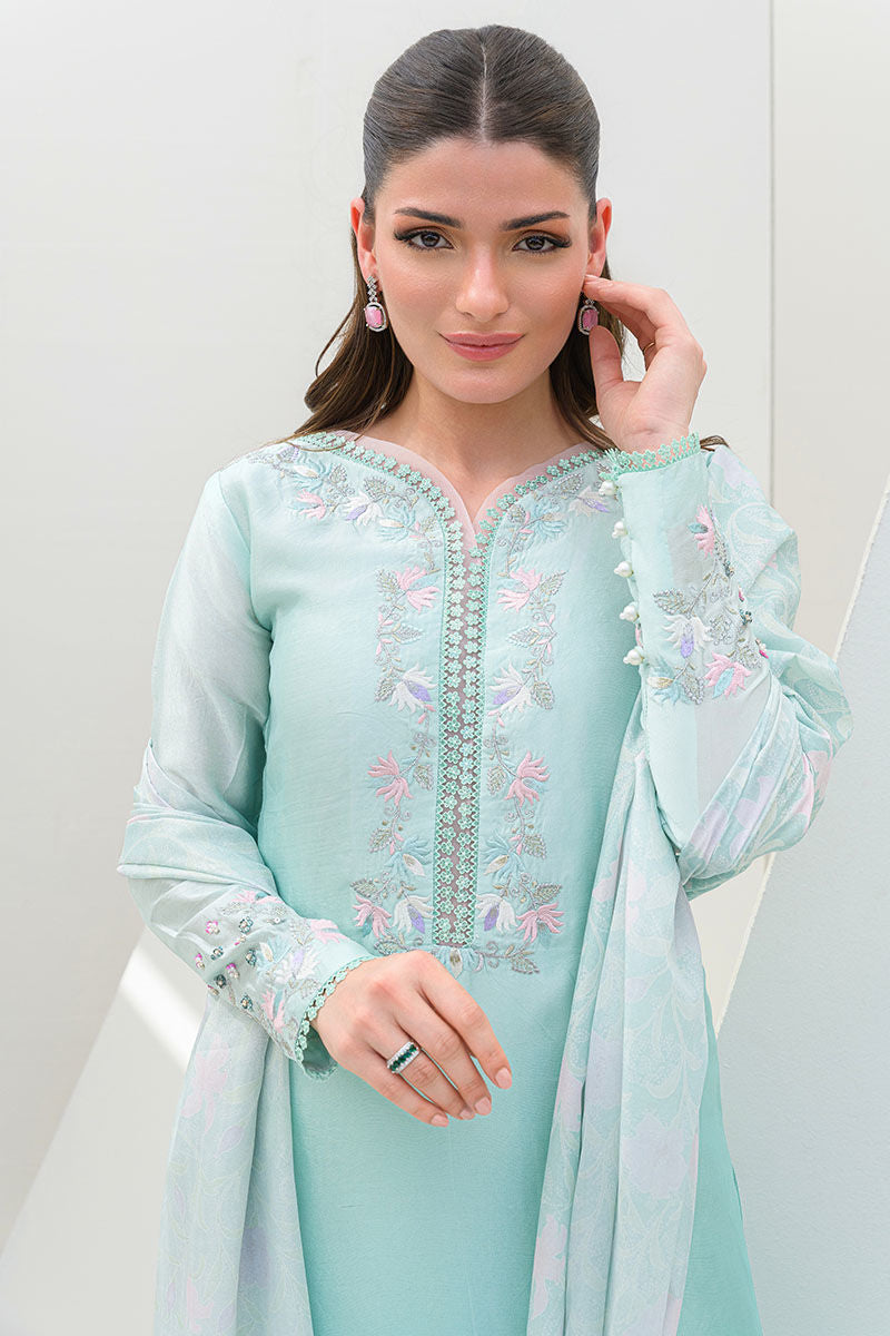 Fatima Khan | Serene Eid Luxe Pret | Minty Magic - by - Libasekhas UK - Registered Vendor of : Fatima Khan - 100% Original Designer Dresss