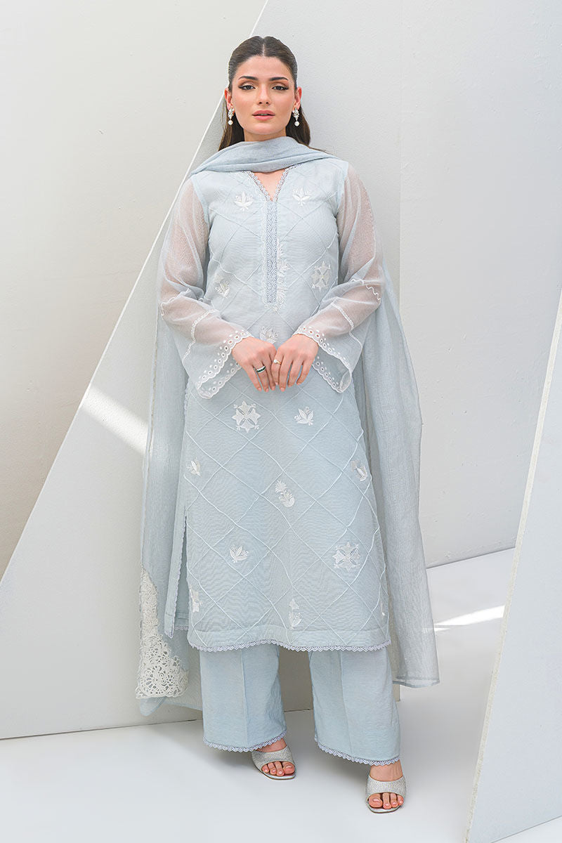 Fatima Khan | Serene Eid Luxe Pret | Azure Frost - by - Libasekhas UK - Registered Vendor of : Fatima Khan - 100% Original Designer Dresss