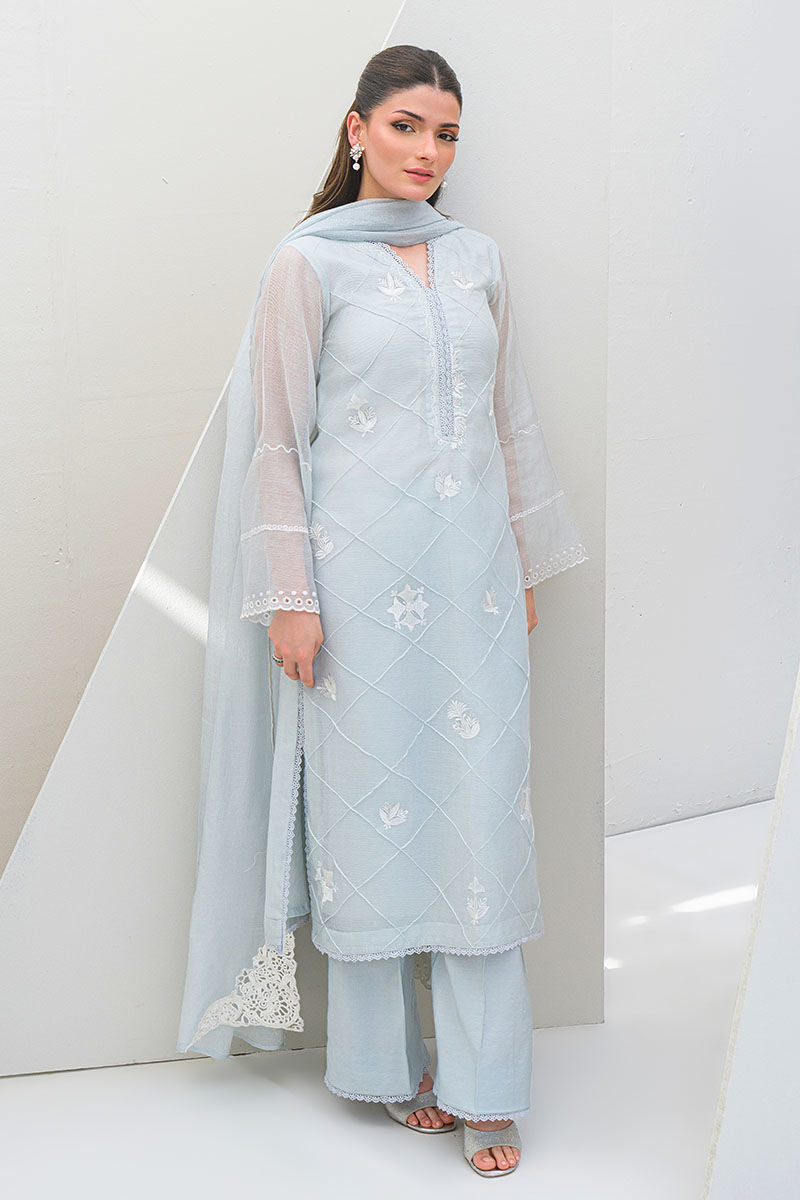 Fatima Khan | Serene Eid Luxe Pret | Azure Frost - by - Libasekhas UK - Registered Vendor of : Fatima Khan - 100% Original Designer Dresss