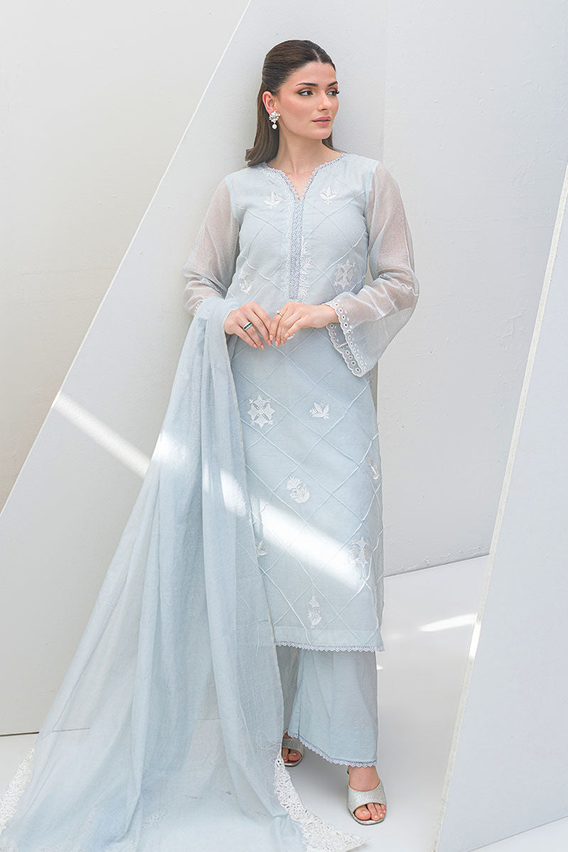 Fatima Khan | Serene Eid Luxe Pret | Azure Frost - by - Libasekhas UK - Registered Vendor of : Fatima Khan - 100% Original Designer Dresss
