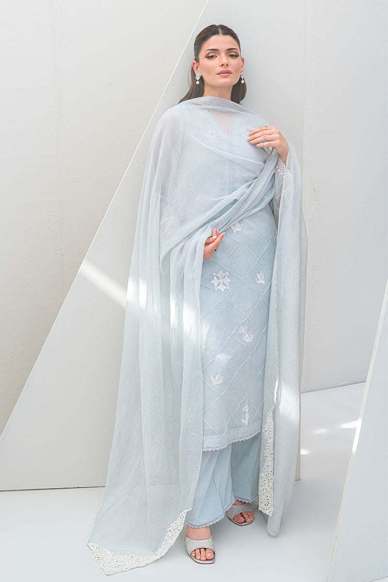 Fatima Khan | Serene Eid Luxe Pret | Azure Frost - by - Libasekhas UK - Registered Vendor of : Fatima Khan - 100% Original Designer Dresss