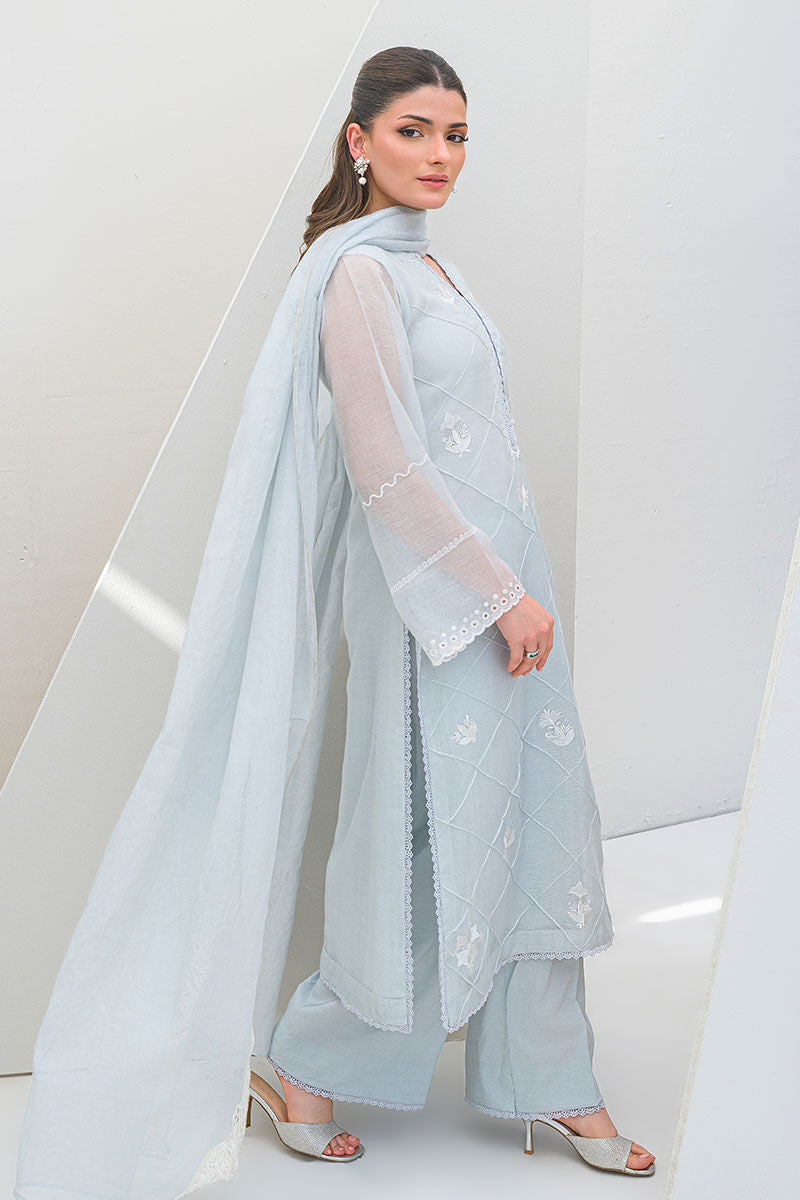 Fatima Khan | Serene Eid Luxe Pret | Azure Frost - by - Libasekhas UK - Registered Vendor of : Fatima Khan - 100% Original Designer Dresss
