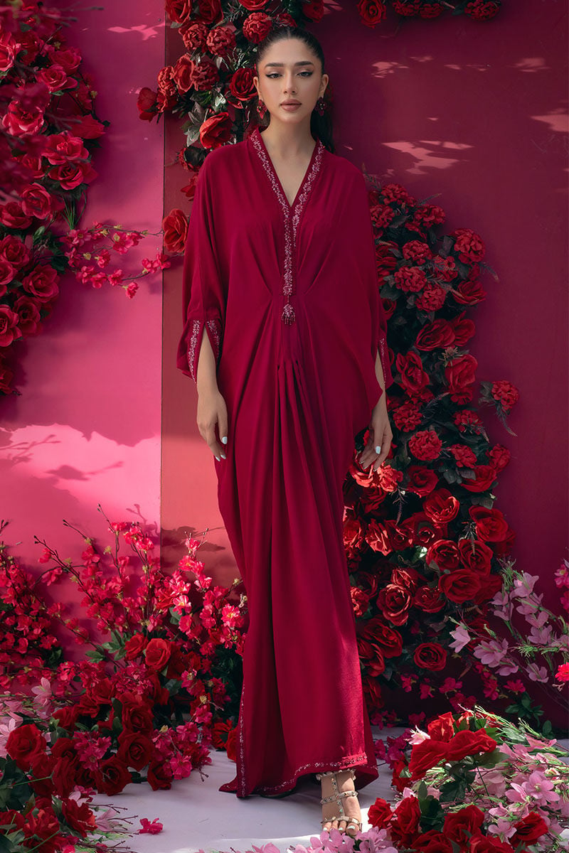 Ansab Jahangir | Summer Kaftans | SILKEN FOLIAGE - by Libasekhas UK - Registered Vendor of : Ansab Jahangir - 100% Original Designer Dress