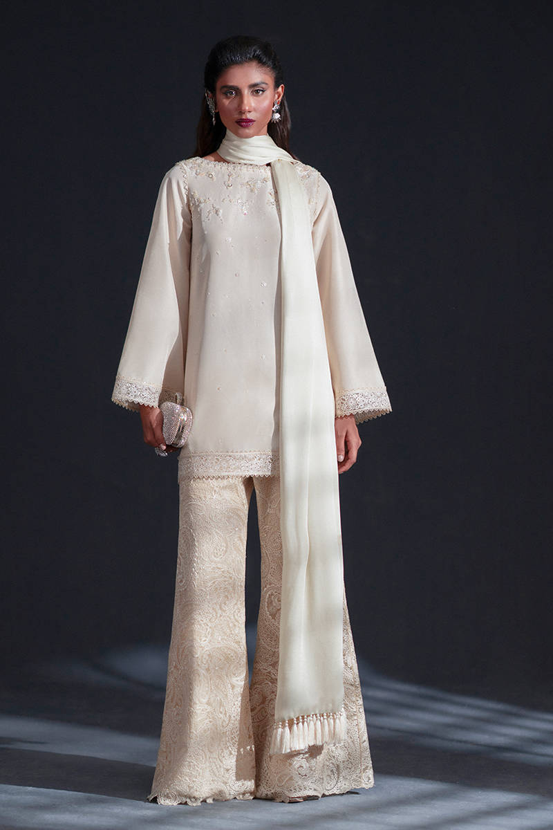 MNR | Chai Coffee Luxury Pret | Saffron Pearl - by - Libasekhas UK - Registered Vendor of : MNR - 100% Original Designer Dresss