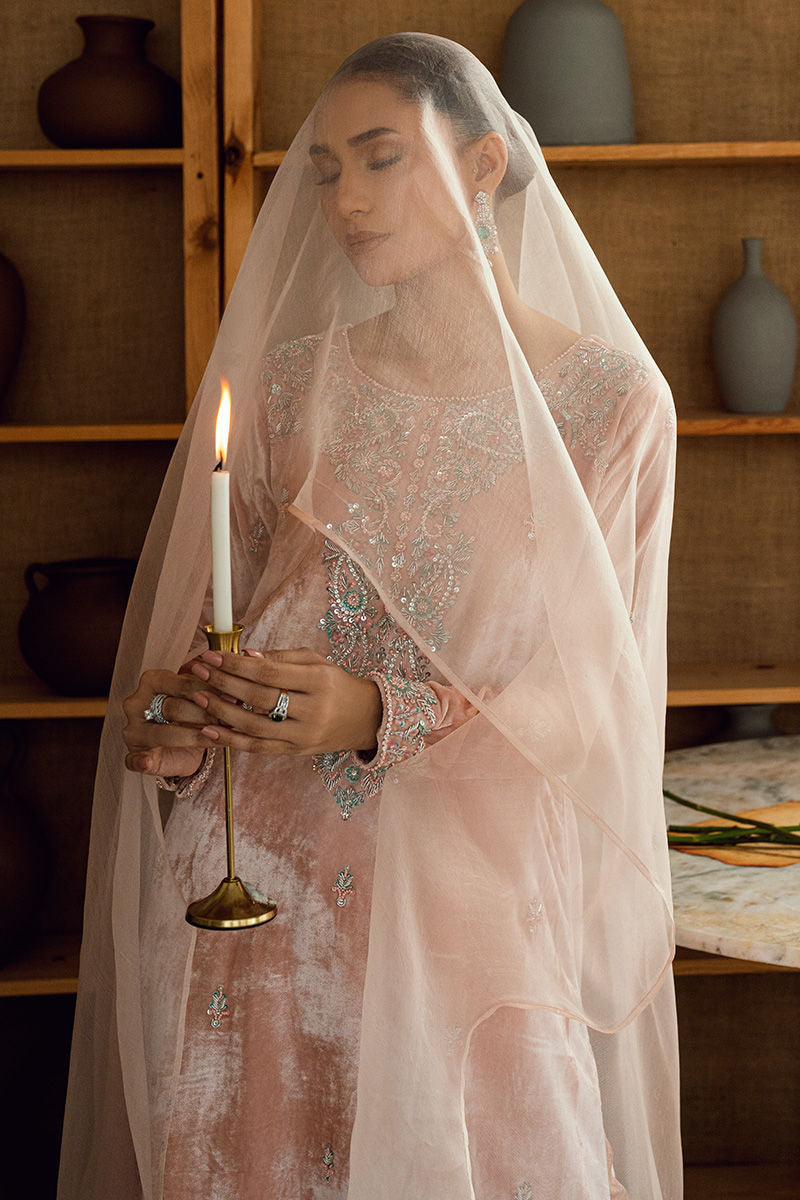 Fatima Khan | Warm Whisper Velvet 25 | Rose Whisper - by Libasekhas UK - Registered Vendor of : Fatima Khan - 100% Original Designer Dress