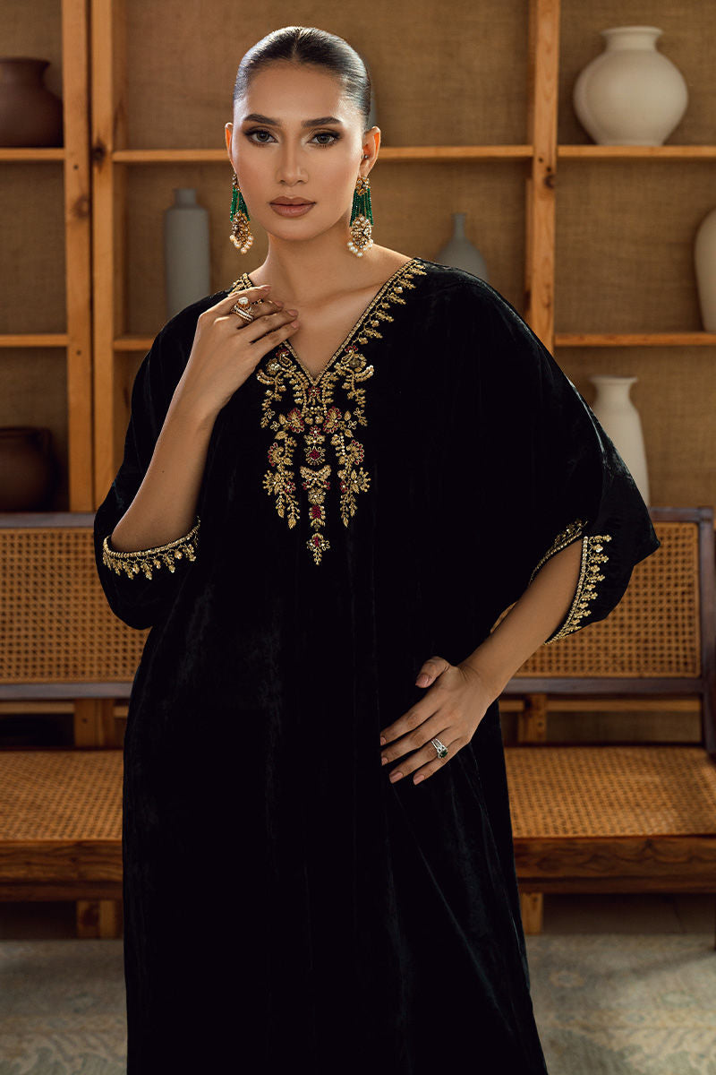 Fatima Khan | Warm Whisper Velvet 25 | Noir Eclat - by Libasekhas UK - Registered Vendor of : Fatima Khan - 100% Original Designer Dress