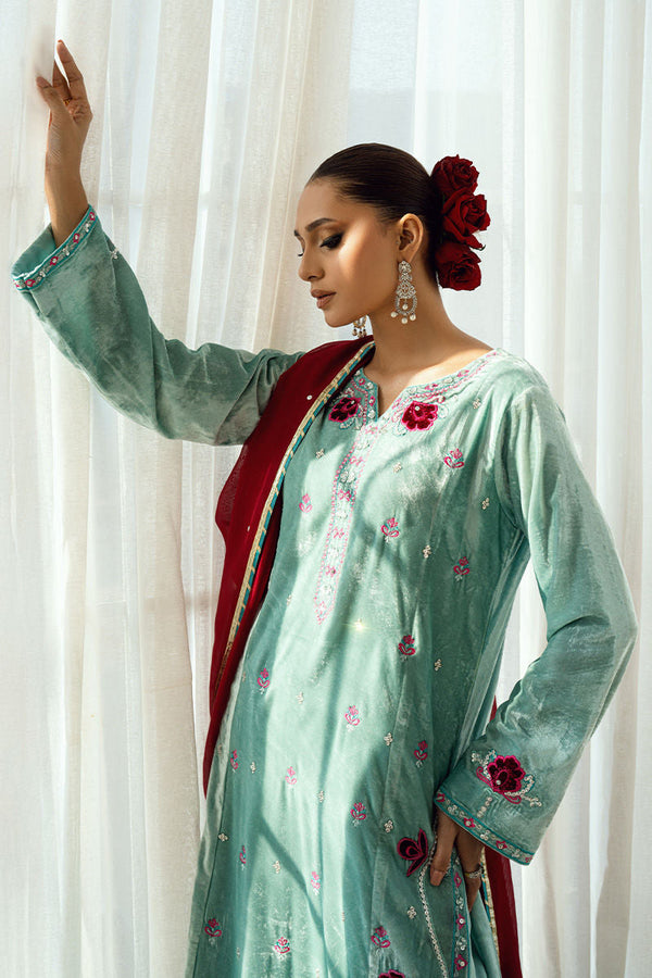 Fatima Khan | Warm Whisper Velvet 25 | Twilight Rose - by Libasekhas UK - Registered Vendor of : Fatima Khan - 100% Original Designer Dress