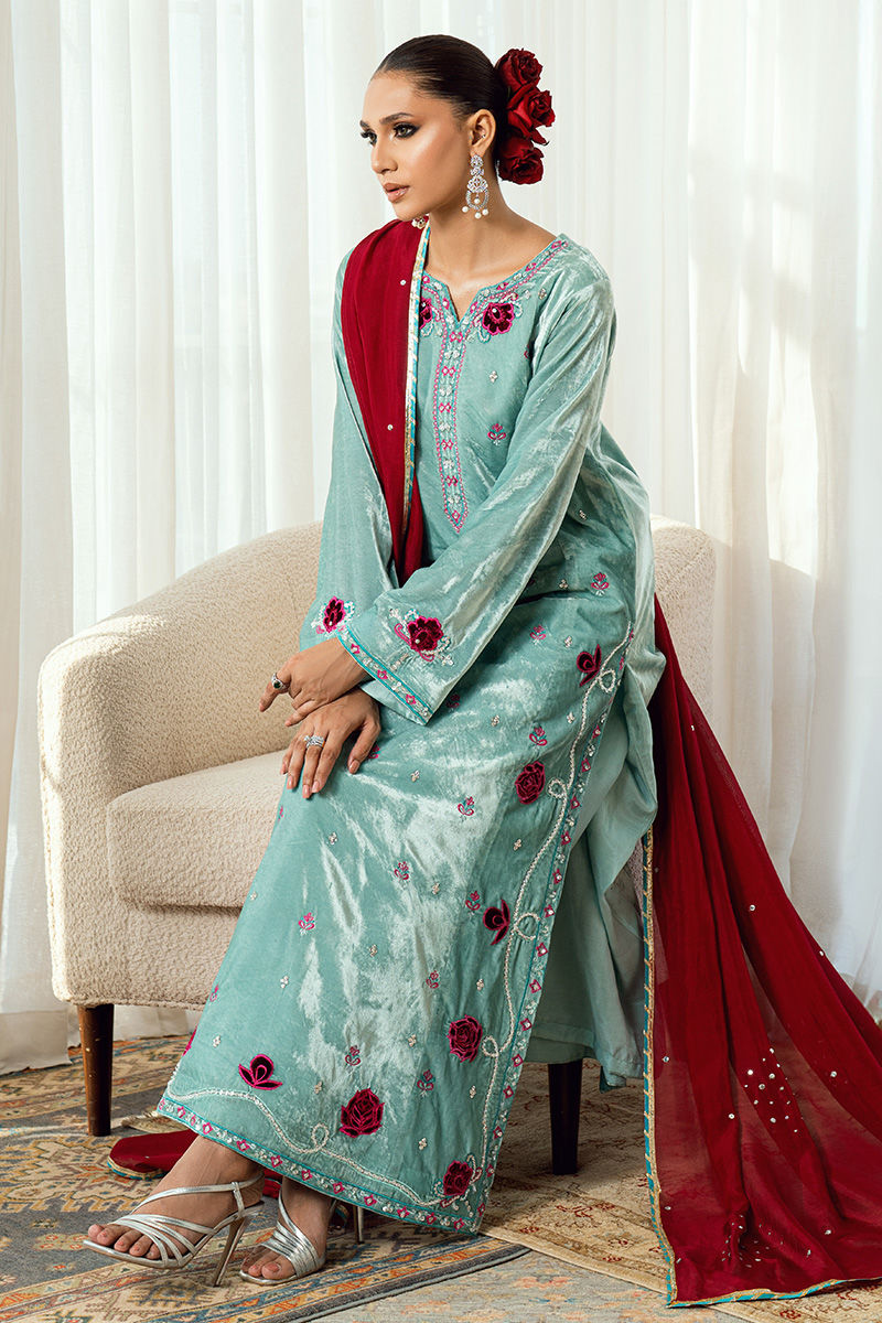 Fatima Khan | Warm Whisper Velvet 25 | Twilight Rose - by Libasekhas UK - Registered Vendor of : Fatima Khan - 100% Original Designer Dress