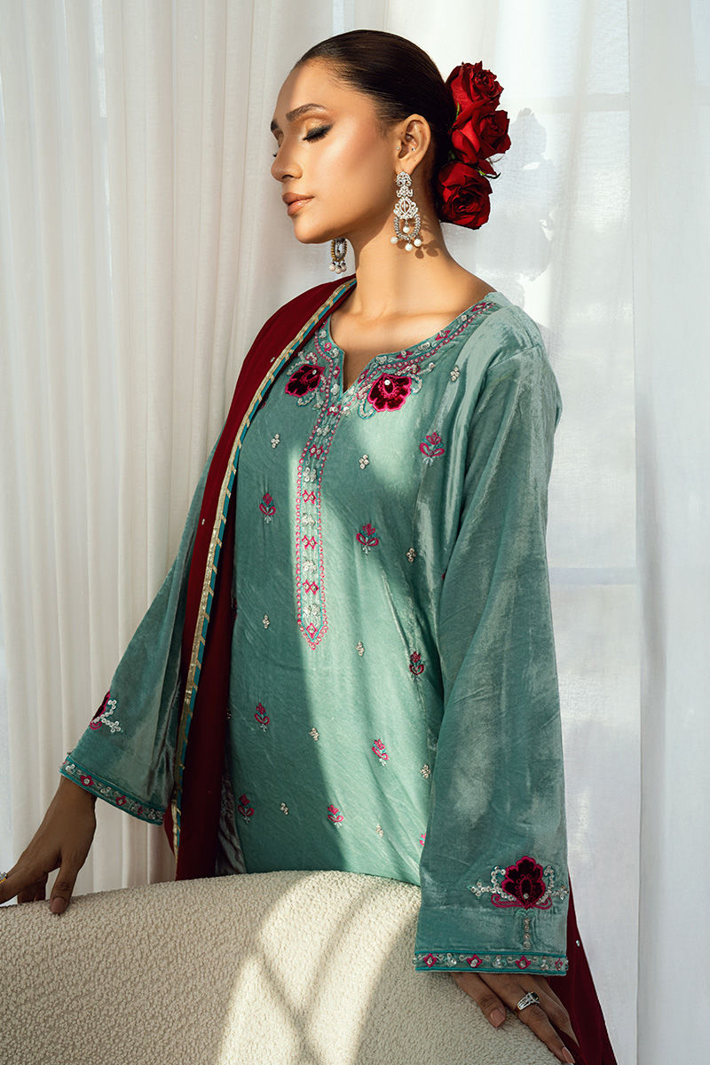 Fatima Khan | Warm Whisper Velvet 25 | Twilight Rose - by Libasekhas UK - Registered Vendor of : Fatima Khan - 100% Original Designer Dress