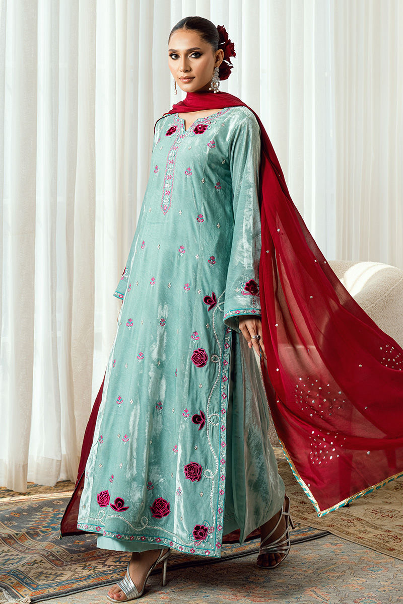 Fatima Khan | Warm Whisper Velvet 25 | Twilight Rose - by Libasekhas UK - Registered Vendor of : Fatima Khan - 100% Original Designer Dress