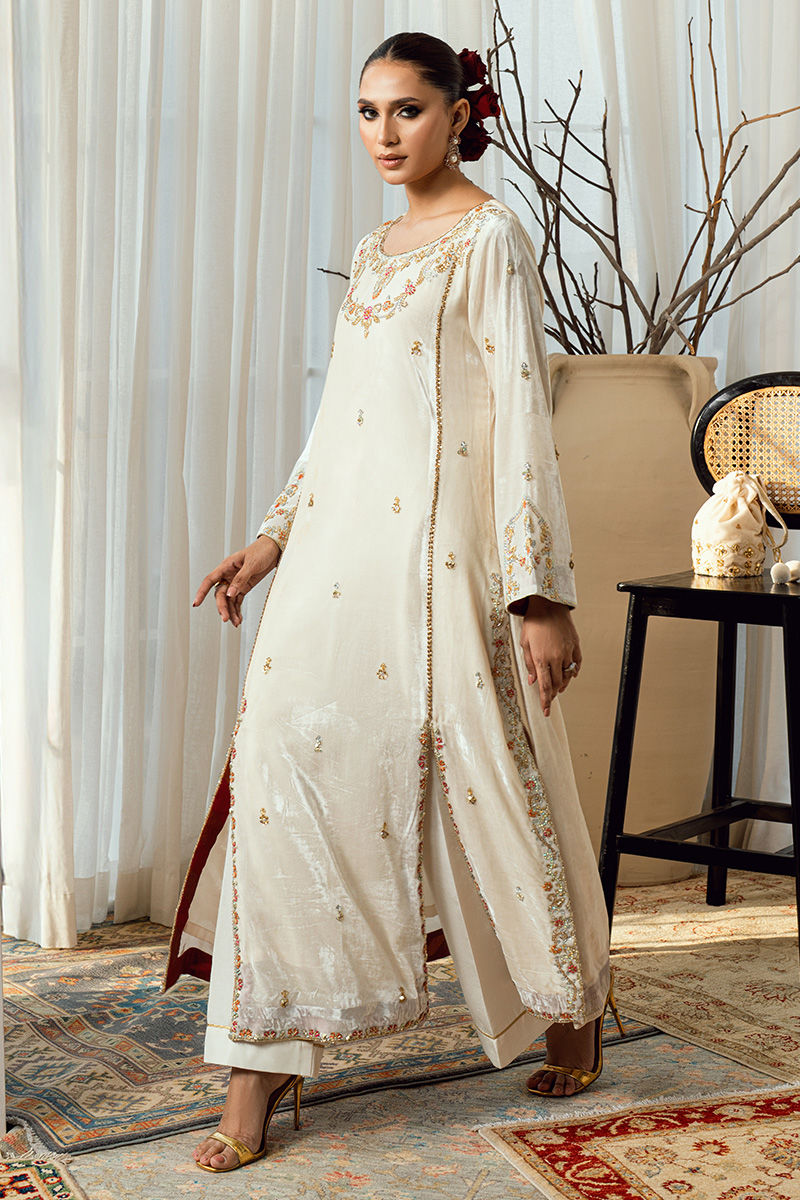 Fatima Khan | Warm Whisper Velvet 25 | Golden Grace - by Libasekhas UK - Registered Vendor of : Fatima Khan - 100% Original Designer Dress