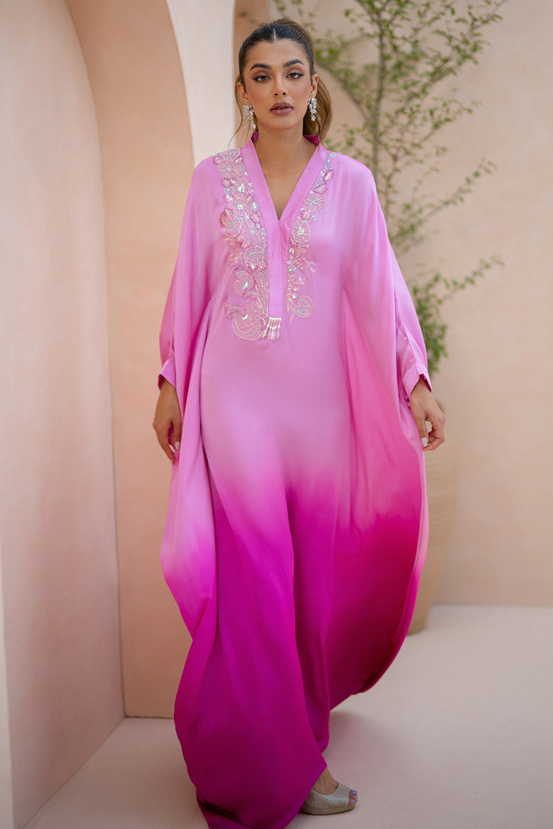 Ansab Jahangir | Summer Kaftans | ROSETTE ELEGANZA - by Libasekhas UK - Registered Vendor of : Ansab Jahangir - 100% Original Designer Dress