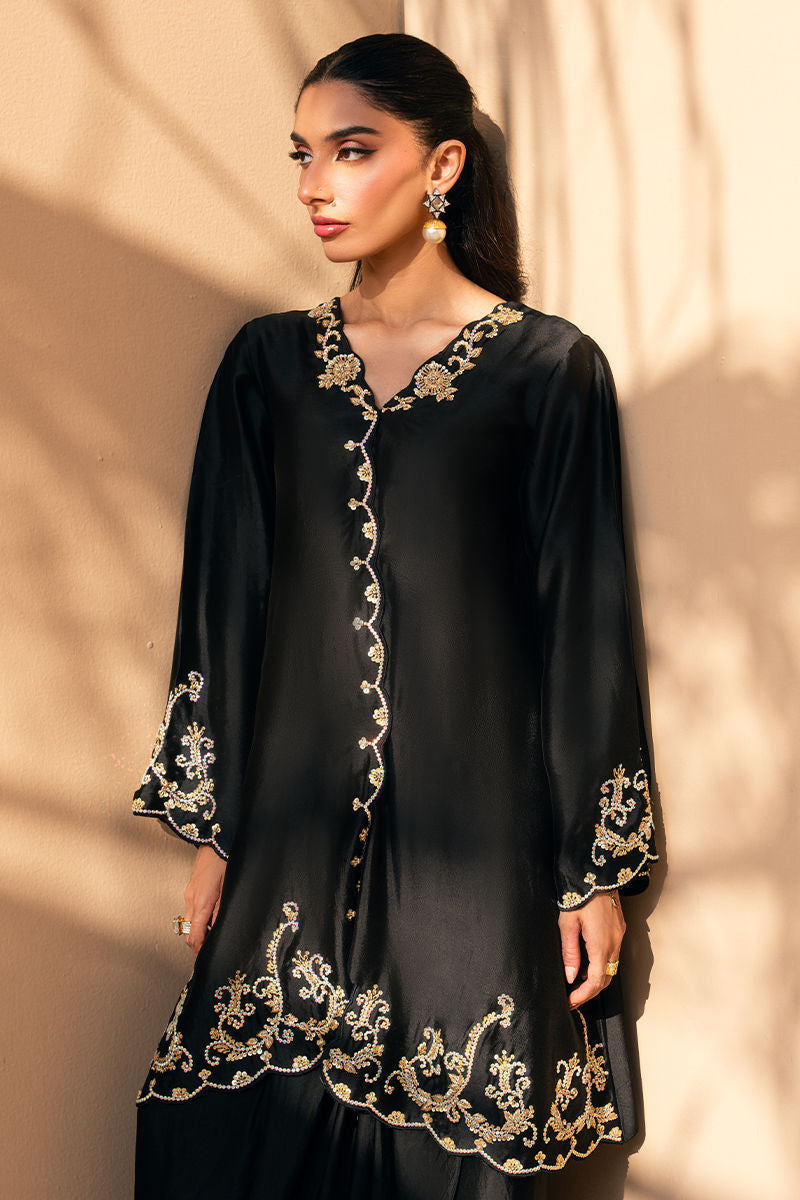 Fatima Khan | Flore Eid Luxe 26 | Noir Petale - by Libasekhas UK - Registered Vendor of : Fatima Khan - 100% Original Designer Dress