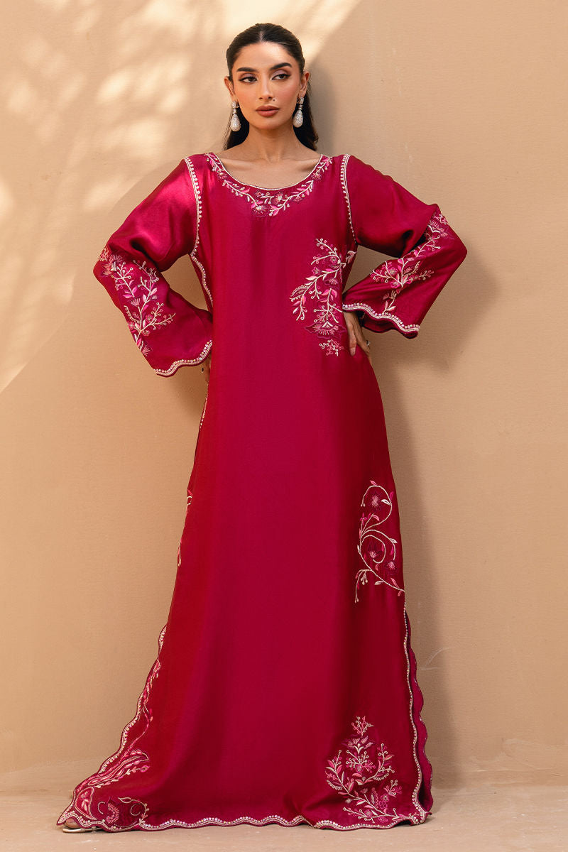 Fatima Khan | Flore Eid Luxe 26 | Crimson Blossom - by Libasekhas UK - Registered Vendor of : Fatima Khan - 100% Original Designer Dress