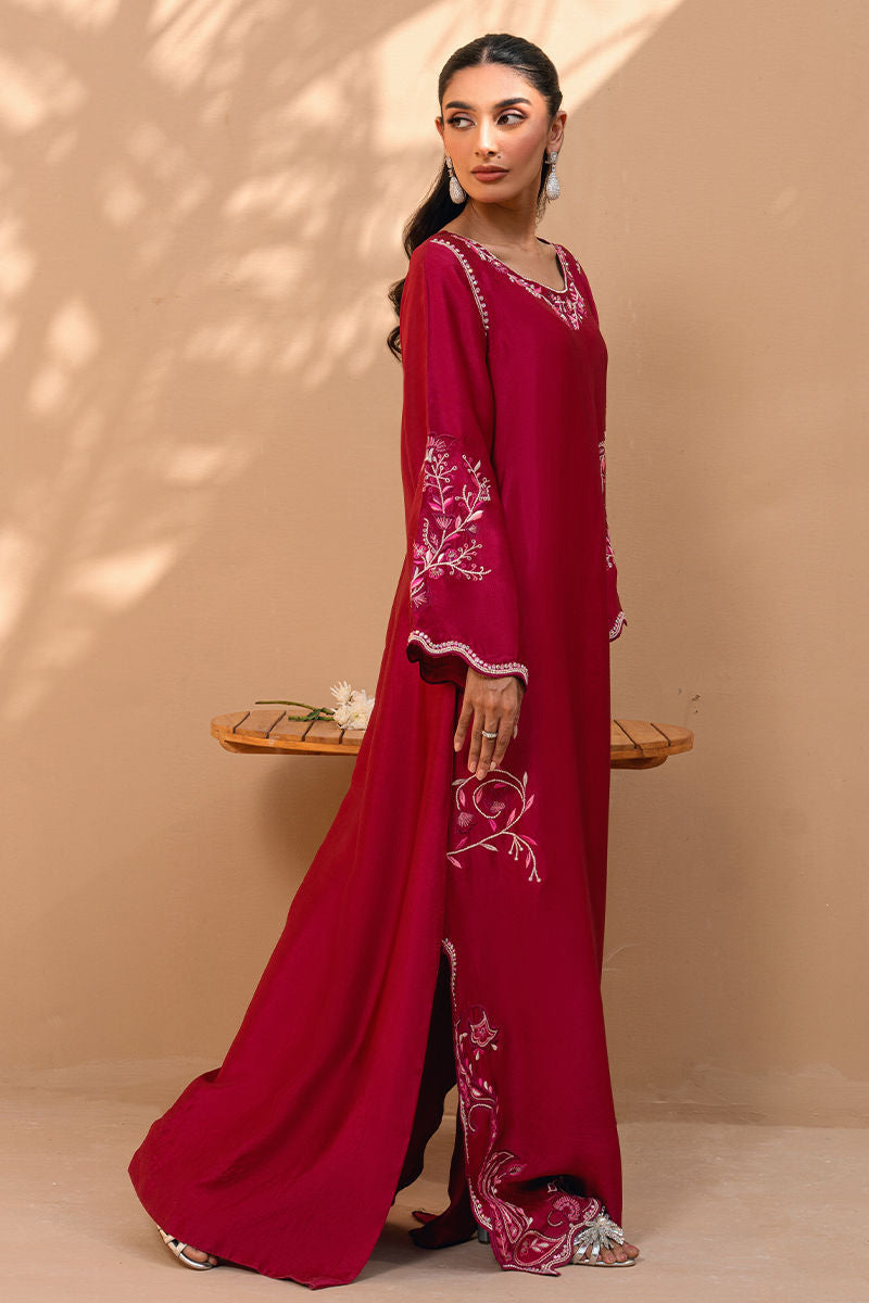 Fatima Khan | Flore Eid Luxe 26 | Crimson Blossom - by Libasekhas UK - Registered Vendor of : Fatima Khan - 100% Original Designer Dress