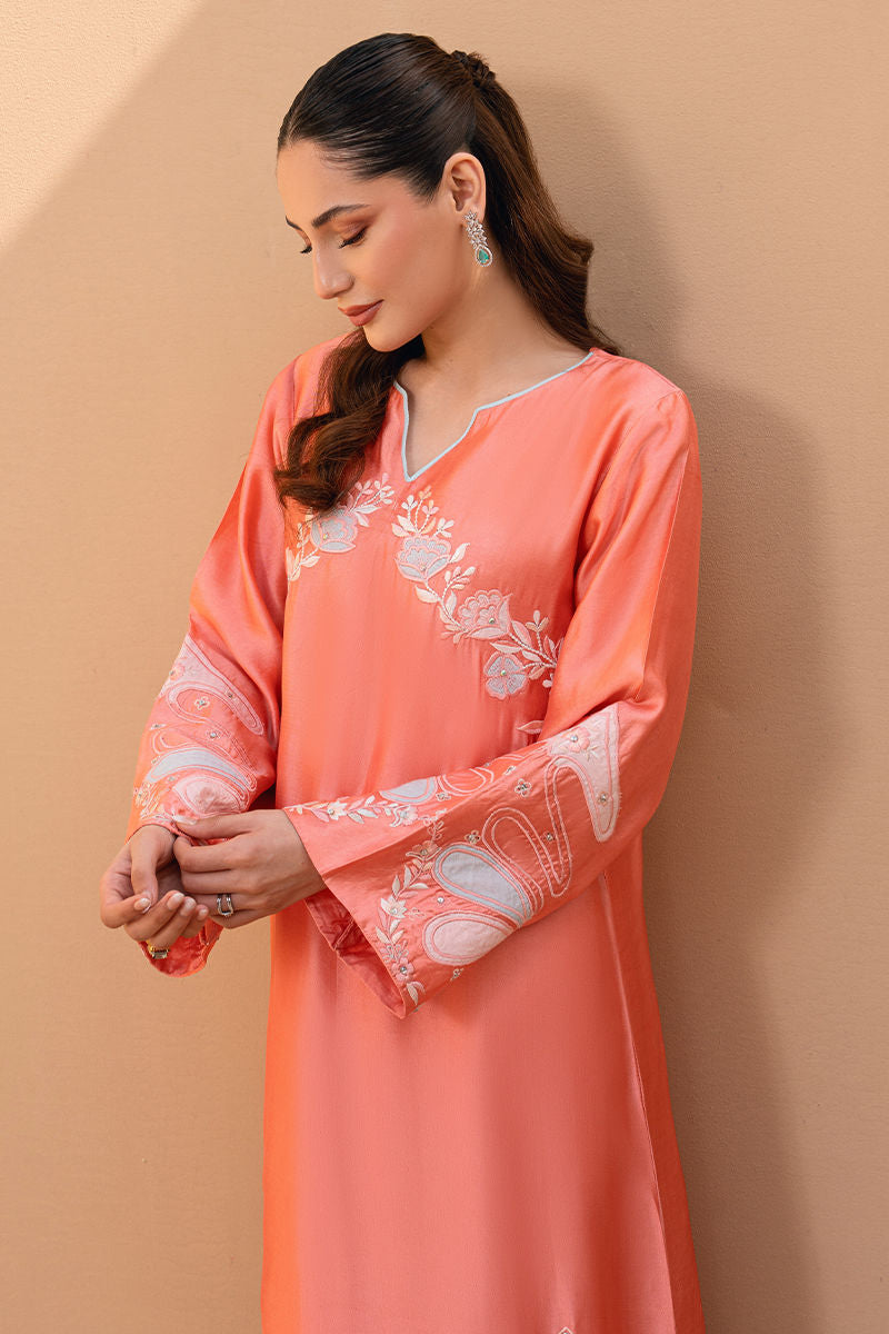 Fatima Khan | Flore Eid Luxe 26 | Coral Peony - by Libasekhas UK - Registered Vendor of : Fatima Khan - 100% Original Designer Dress