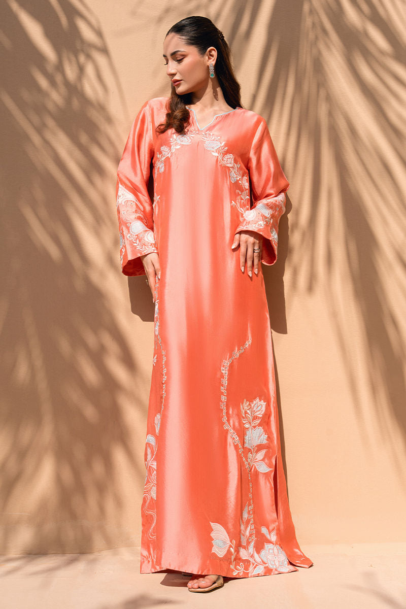 Fatima Khan | Flore Eid Luxe 26 | Coral Peony - by Libasekhas UK - Registered Vendor of : Fatima Khan - 100% Original Designer Dress