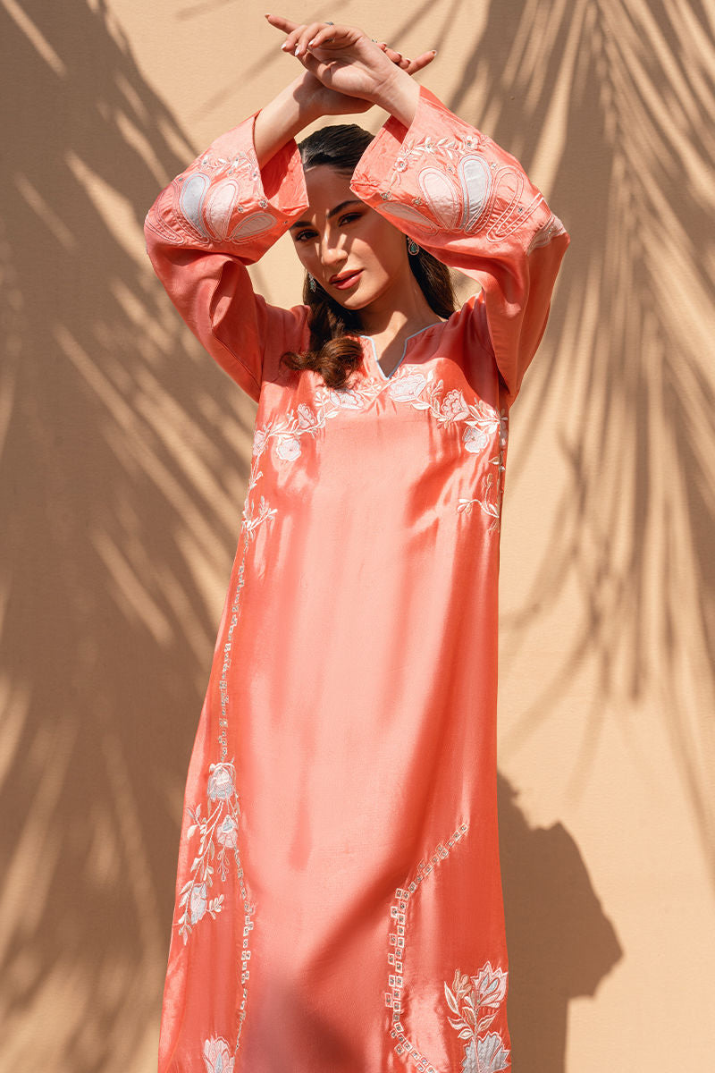 Fatima Khan | Flore Eid Luxe 26 | Coral Peony - by Libasekhas UK - Registered Vendor of : Fatima Khan - 100% Original Designer Dress