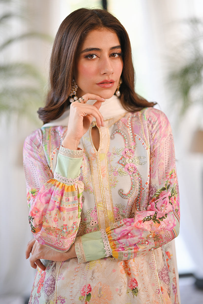 Ansab Jahangir | Digital Silk | Aliya Shirt and Dupatta - by Libasekhas UK - Registered Vendor of : Ansab Jahangir - 100% Original Designer Dress