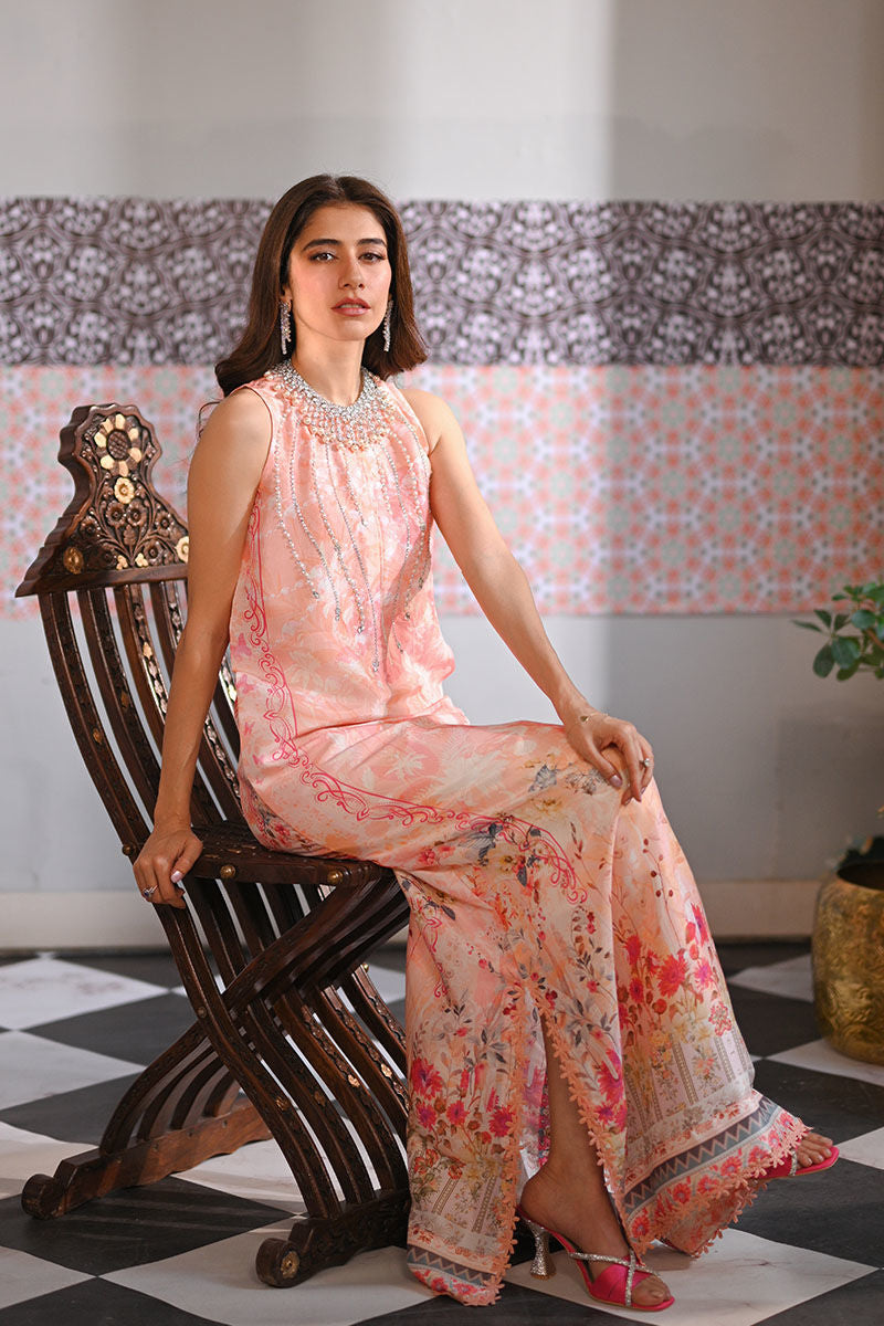 Ansab Jahangir | Summer Kaftans | Fareeha Kaftan - by Libasekhas UK - Registered Vendor of : Ansab Jahangir - 100% Original Designer Dress