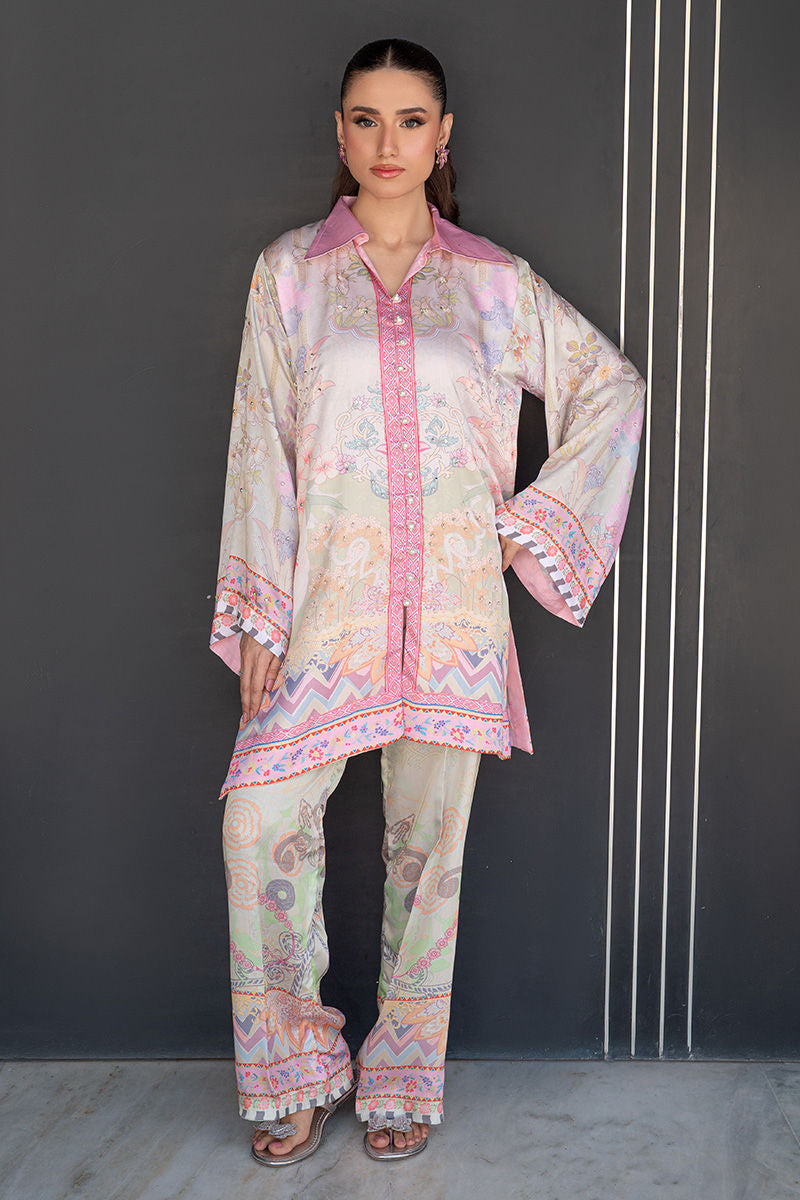 Fatima Khan | Layan Printed Eid Edit | Breezy Mint - Coord Set - by Libasekhas UK - Registered Vendor of : Fatima Khan - 100% Original Designer Dress