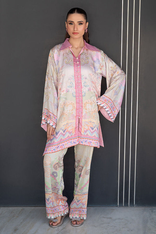 Fatima Khan | Layan Printed Eid Edit | Breezy Mint - Coord Set - by Libasekhas UK - Registered Vendor of : Fatima Khan - 100% Original Designer Dress