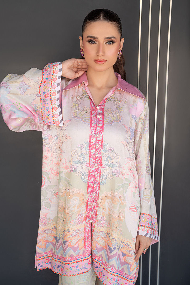 Fatima Khan | Layan Printed Eid Edit | Breezy Mint - Coord Set - by Libasekhas UK - Registered Vendor of : Fatima Khan - 100% Original Designer Dress
