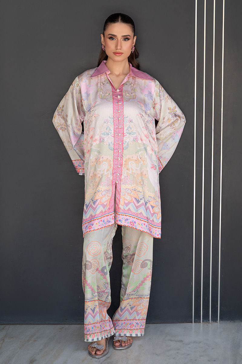 Fatima Khan | Layan Printed Eid Edit | Breezy Mint - Coord Set - by Libasekhas UK - Registered Vendor of : Fatima Khan - 100% Original Designer Dress