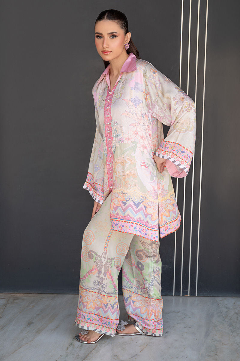 Fatima Khan | Layan Printed Eid Edit | Breezy Mint - Coord Set - by Libasekhas UK - Registered Vendor of : Fatima Khan - 100% Original Designer Dress