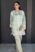 Fatima Khan | Layan Printed Eid Edit | Breezy Mint - Coord Set - by Libasekhas UK - Registered Vendor of : Fatima Khan - 100% Original Designer Dress