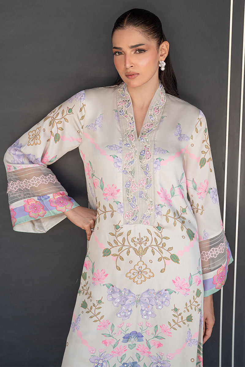 Fatima Khan | Layan Printed Eid Edit | Dove Dew - by Libasekhas UK - Registered Vendor of : Fatima Khan - 100% Original Designer Dress