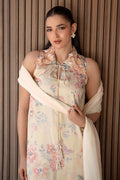 Fatima Khan | Layan Printed Eid Edit | Butter Yellow Grace - by Libasekhas UK - Registered Vendor of : Fatima Khan - 100% Original Designer Dress