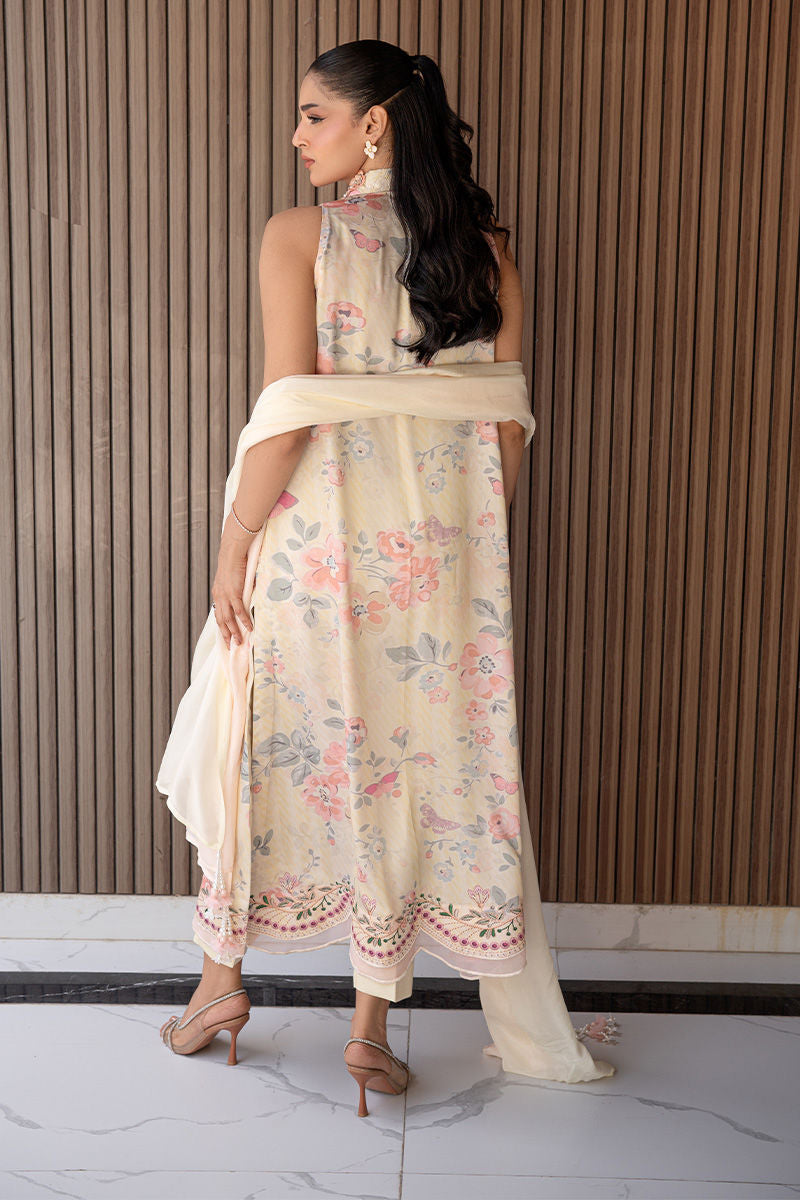Fatima Khan | Layan Printed Eid Edit | Butter Yellow Grace - by Libasekhas UK - Registered Vendor of : Fatima Khan - 100% Original Designer Dress