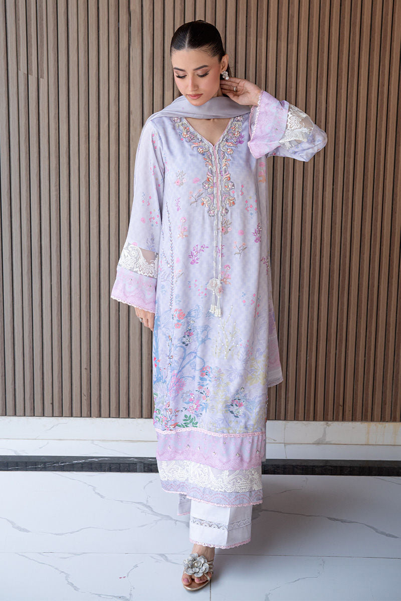 Fatima Khan | Layan Printed Eid Edit | Lily Meadow - by Libasekhas UK - Registered Vendor of : Fatima Khan - 100% Original Designer Dress