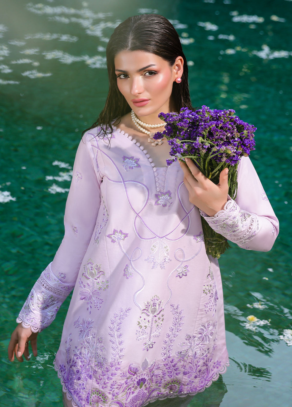 Sahane | Lovent Embroidered Pret 25 | ME23008 Lily - by - Libasekhas UK - Registered Vendor of : Sahane - 100% Original Designer Dresss