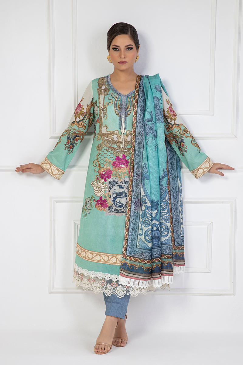Shamaeel Ansari | Bagh e Bahar Lawn | Gulnaar Ferozi - by Libasekhas UK - Registered Vendor of : Shamaeel Ansari - 100% Original Designer Dress