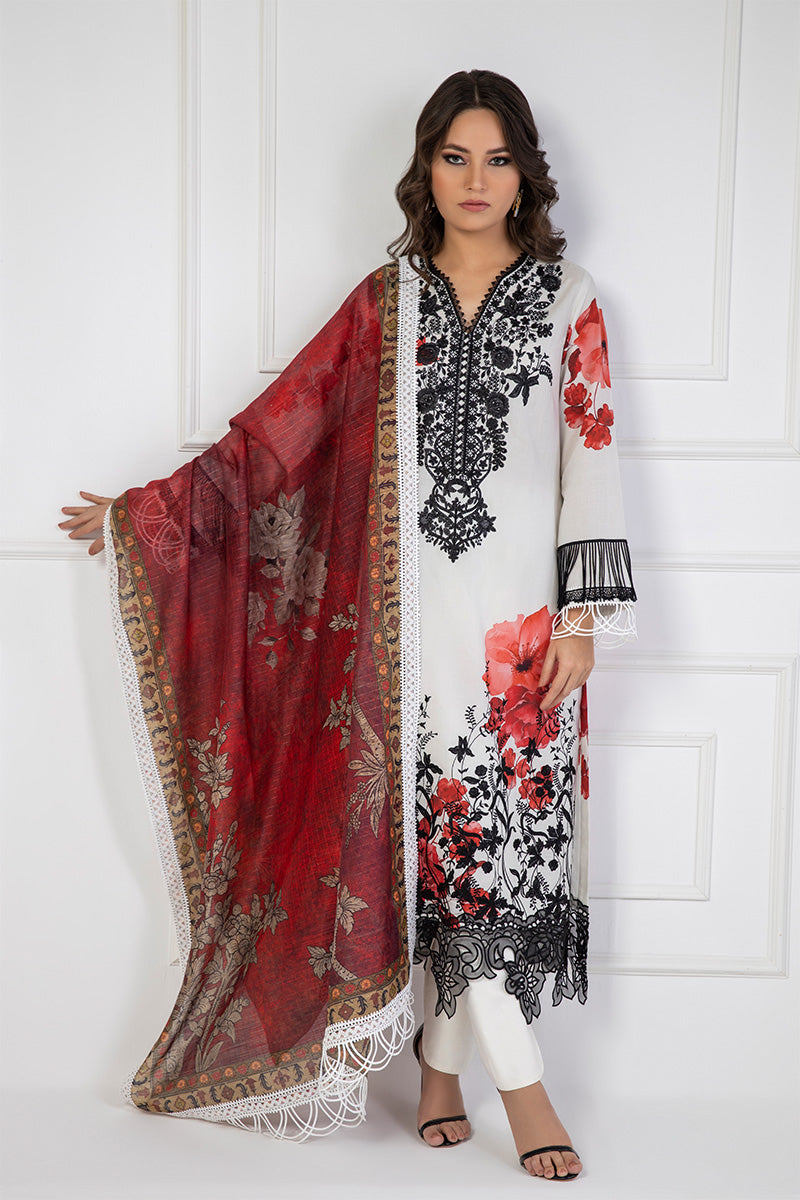 Shamaeel Ansari | Bagh e Bahar Lawn | Surkh Bahar - by Libasekhas UK - Registered Vendor of : Shamaeel Ansari - 100% Original Designer Dress