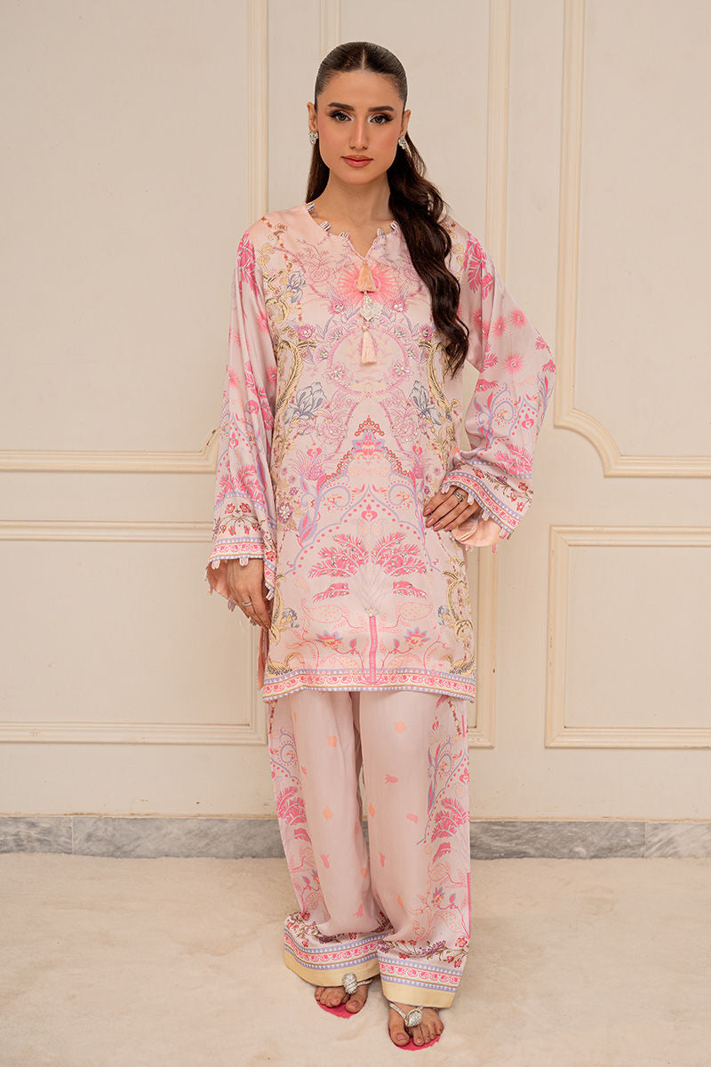 Fatima Khan | Layan Printed Eid Edit | Daisy Blush - by Libasekhas UK - Registered Vendor of : Fatima Khan - 100% Original Designer Dress
