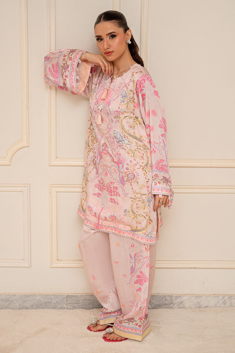 Fatima Khan | Layan Printed Eid Edit | Daisy Blush - by Libasekhas UK - Registered Vendor of : Fatima Khan - 100% Original Designer Dress