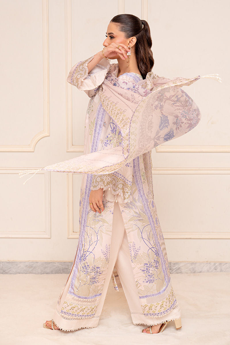 Fatima Khan | Layan Printed Eid Edit | Ivory Meadow - by Libasekhas UK - Registered Vendor of : Fatima Khan - 100% Original Designer Dress