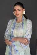 Fatima Khan | Layan Printed Eid Edit | Mint Riverie - by Libasekhas UK - Registered Vendor of : Fatima Khan - 100% Original Designer Dress