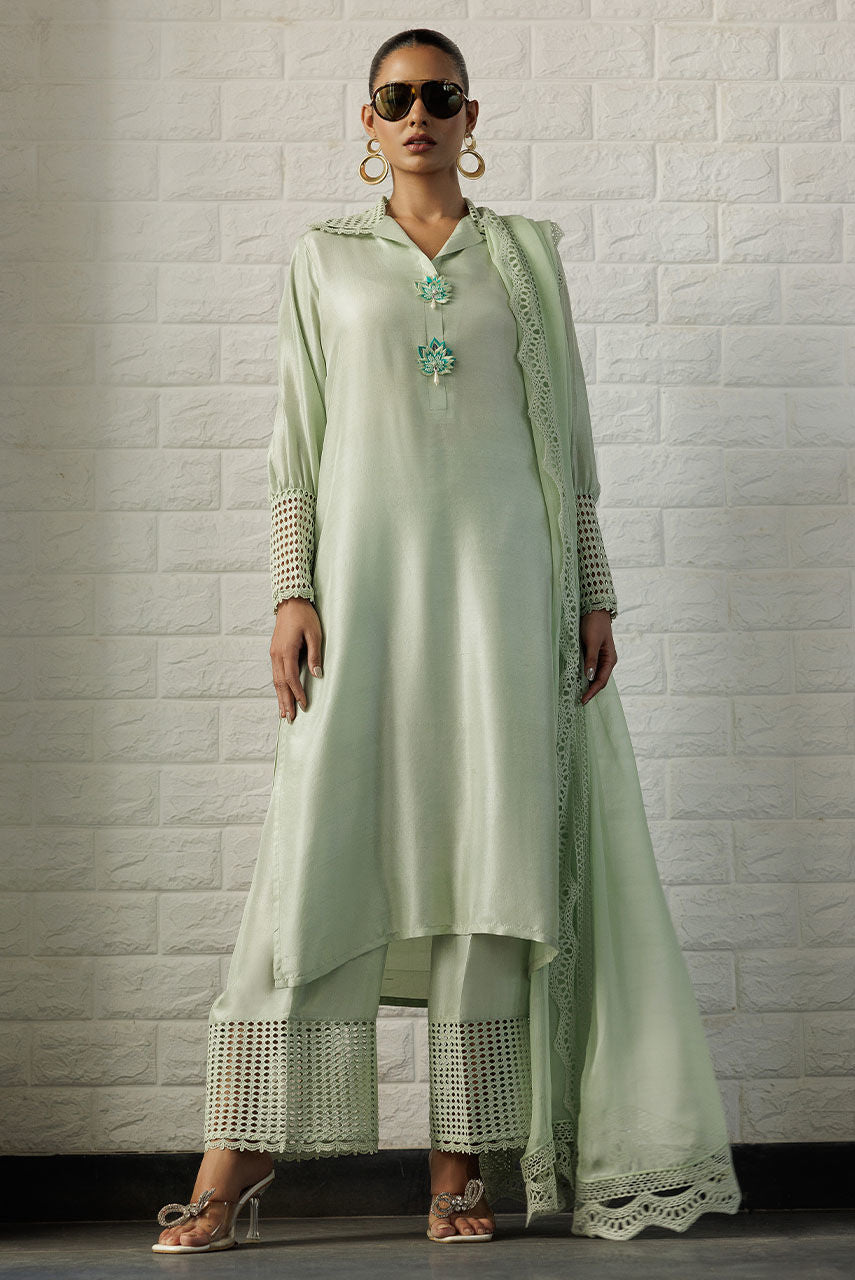 Deepak Perwani | Summer Festive 25 | Mint - by - Libasekhas UK - Registered Vendor of : Deepak Perwani - 100% Original Designer Dresss