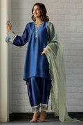 Deepak Perwani | Summer Festive 25 | Blue Waters - by - Libasekhas UK - Registered Vendor of : Deepak Perwani - 100% Original Designer Dresss