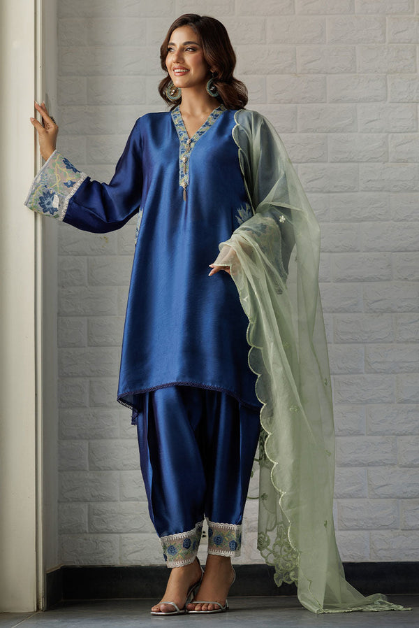 Deepak Perwani | Summer Festive 25 | Blue Waters - by - Libasekhas UK - Registered Vendor of : Deepak Perwani - 100% Original Designer Dresss