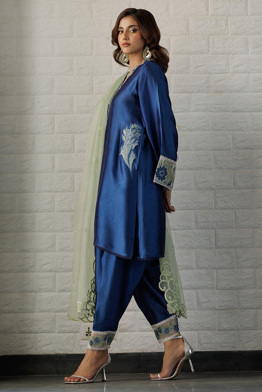 Deepak Perwani | Summer Festive 25 | Blue Waters - by - Libasekhas UK - Registered Vendor of : Deepak Perwani - 100% Original Designer Dresss
